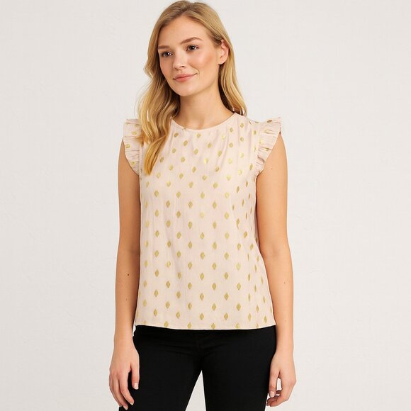 SHEIN Tops - Ruffled Sleeve Top in Gold and Pink L